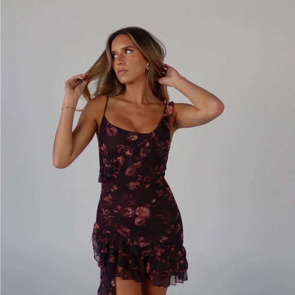 Floral Black and Pink Dress